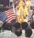 Burning U.S. flag in India