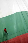 Bulgaria flag whapped around building - reuters photo
