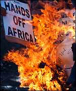 Burning the US Flag in South Africa
