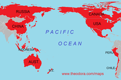 Map of APEC Asia Pacific Economic Cooperation member countries