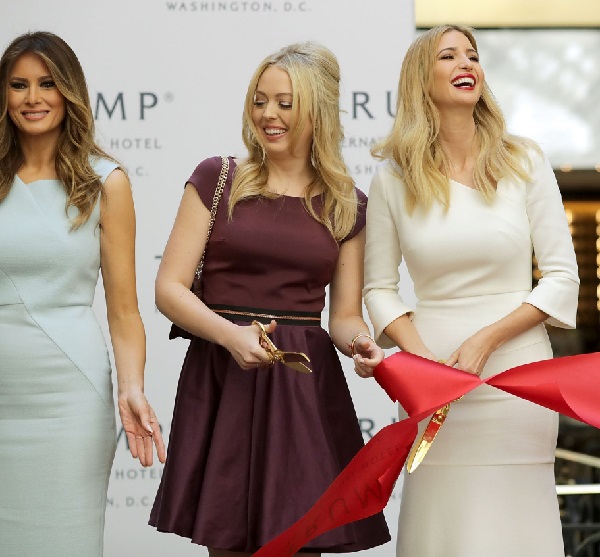 Melania, Tiffany and Ivanka Trump cut the ribbon at the new Trump International Hotel in Washington in October