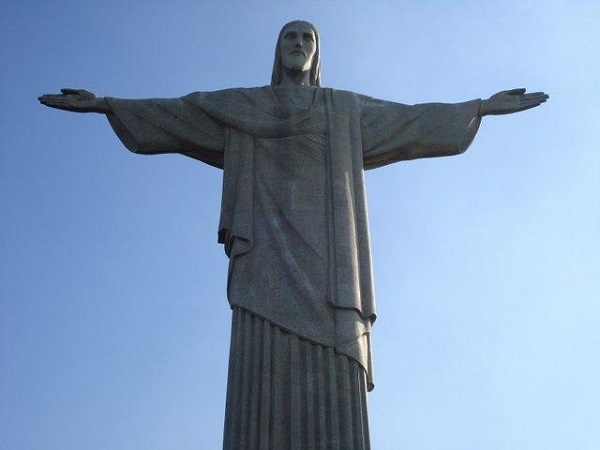 Closeup of the Christ the Redeamer statue, Rio de Janeiro, Brazil photo
