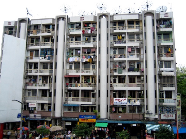 Apartment building, Yangon, Myanmar photo