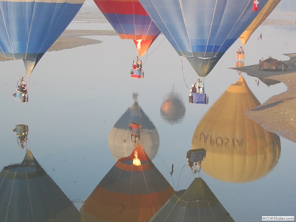 Balooning over the river, Myanmar photo