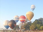 Baloons at U Bein bridge, Mandalay region, Myanmar (Burma) Photo