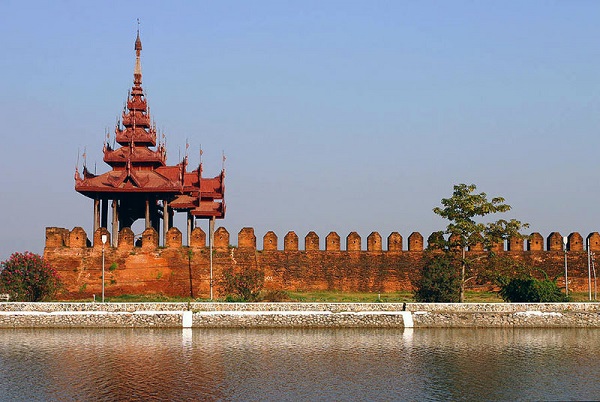 Bastion at Mandalay palace wall, Myanmar photo