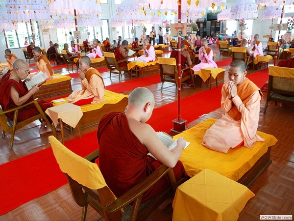 Examination for the nuns, Yangon, Myanmar photo