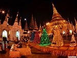 Festival of lights at Shwedagon pagoda, Yangon, Myanmar (Burma) Photo