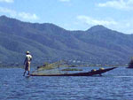 Foor-rowing Fisherman, Lake Inle, Burma Photo