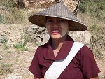 Girl painted with Thanaka makeup, Myanmar (Burma) Photo