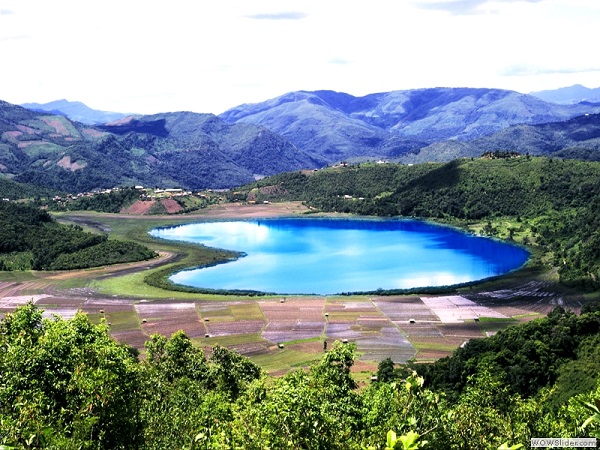 Heart shaped lake, Chin area, Mandalay division, Myanmar photo