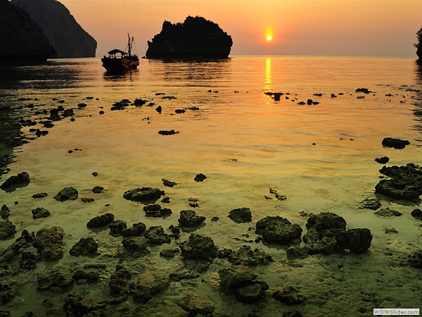 Island and sea shore near Kawthaung township, Myanmar photo