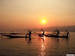 Morning fishing time, Inle (Inlay) lake, Myanmar (Burma) Photo