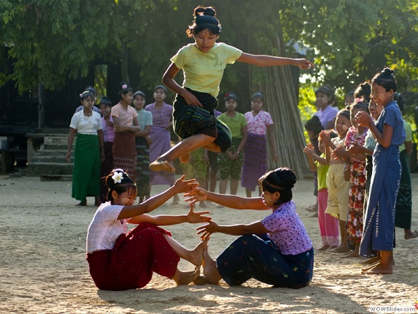 Myanmar traditional high junp game, Myanmar photo