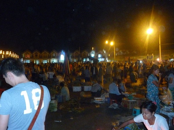 Myoma market at night, Maypyidaw, Myanmar photo