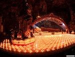 Oil lamps in Thadingyut pwe, Mandalay, Myanmar (Burma) Photo