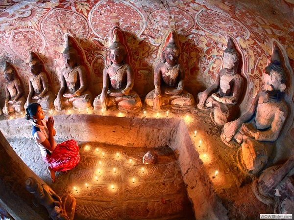 Phoewin Taung cave, Monywa, Myanmar photo