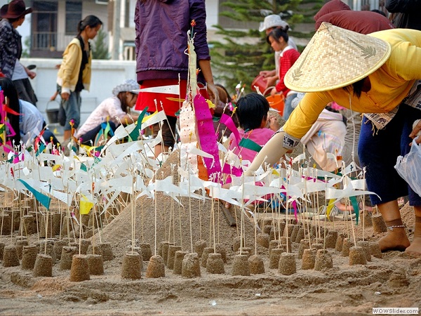 Sand heap pagoda festival, Myanmar photo