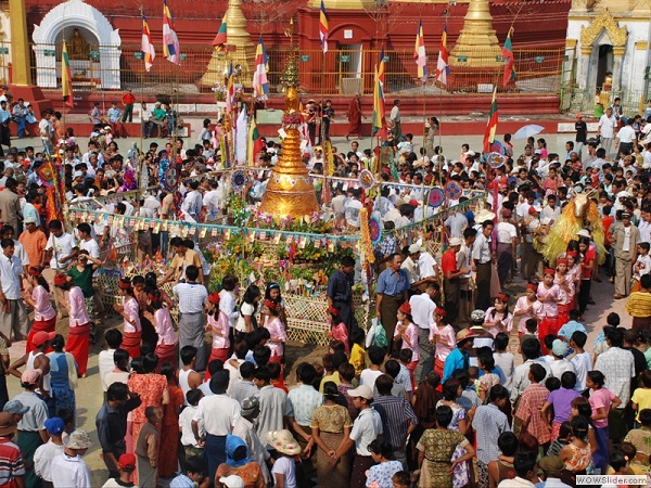 Sand heap pagoda festival, Myanmar photo