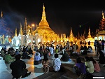 Shwedagon pagoda night view, Yangon, Myanmar (Burma) Photo