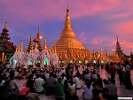 Shwedagon pagoda at sunset, Yangon, Myanmar (Burma) Photo