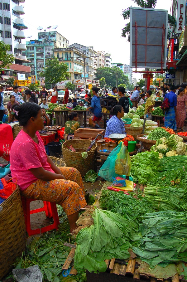 Street market, Yangon, Myanmar photo