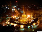 Sule pagoda at night, Yangon, Myanmar (Burma) Photo