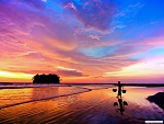 Sunrise on Ngwe Saung beach, Myanmar (Burma) Photo