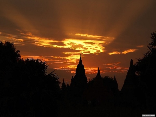 Sunset at Bagan, Myanmar photo