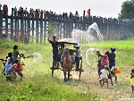 Thingyan at U Bein bridge, Mandalay region, Myanmar (Burma) Photo