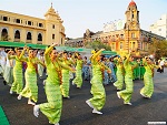 Thingyan festival, City hall, Rangoon, Myanmar (Burma) Photo