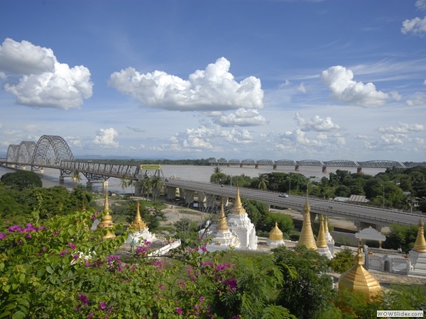 Two bridges over the Ayeyarwady river, Myanmar photo