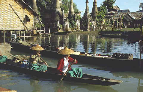Village Scene on Lake Inle, Burma photo