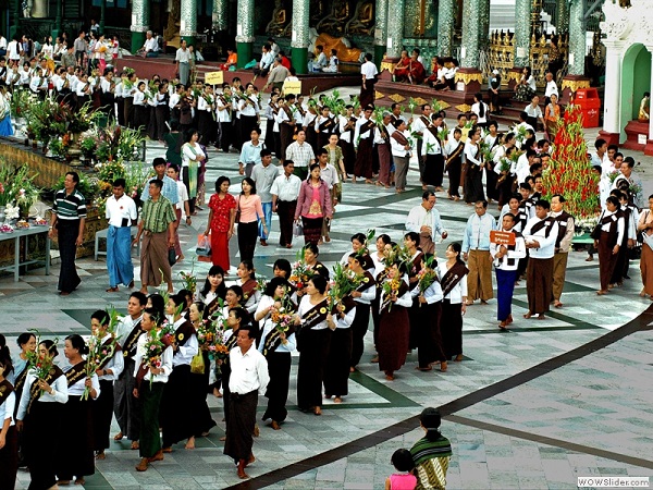 Warso festival at Shwedagon pagoda, Yangon, Myanmar photo