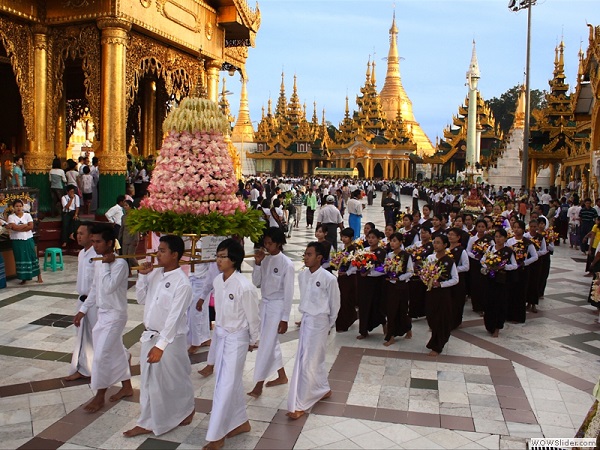 Warso festival at Shwedagon pagoda, Yangon, Myanmar photo