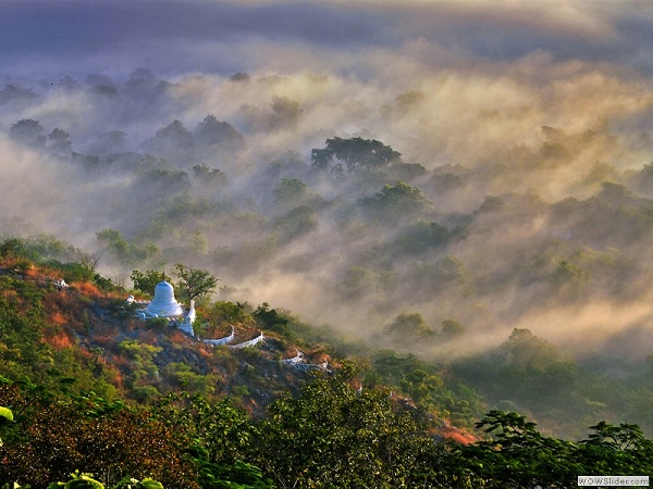 Winter morning, Mandalay hills, Myanmar photo