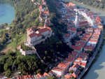 Landmark of Burghausen, the longest castle in Europe with river Salzach, Germany photo