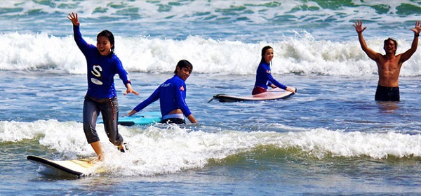Surfing in Real, Quezon, Philippines photo