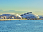Fisht olympic stadium and Bolshoy ice dome, Sochi, Russia photo