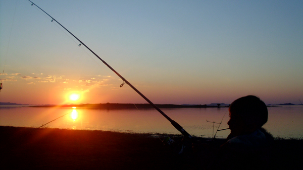 Fishing, Lake Gariep, South Africa photo